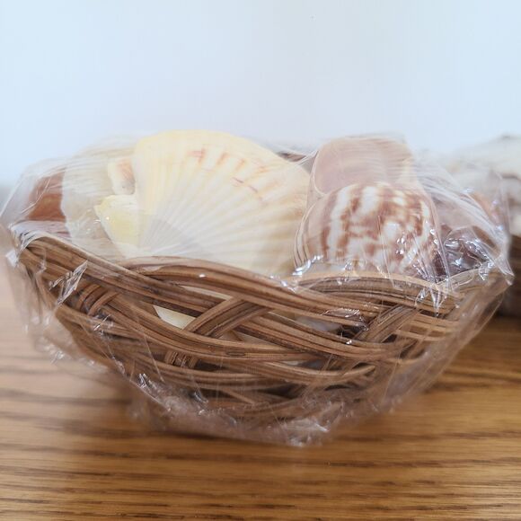 Seashells Basket - Mixed Assortment Sea Shells - Decor Or Crafting - Set of Two - Picture 3 of 10